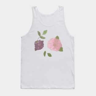 watercolour pink flowers watercolor purple flowers pink and purple flowers Tank Top